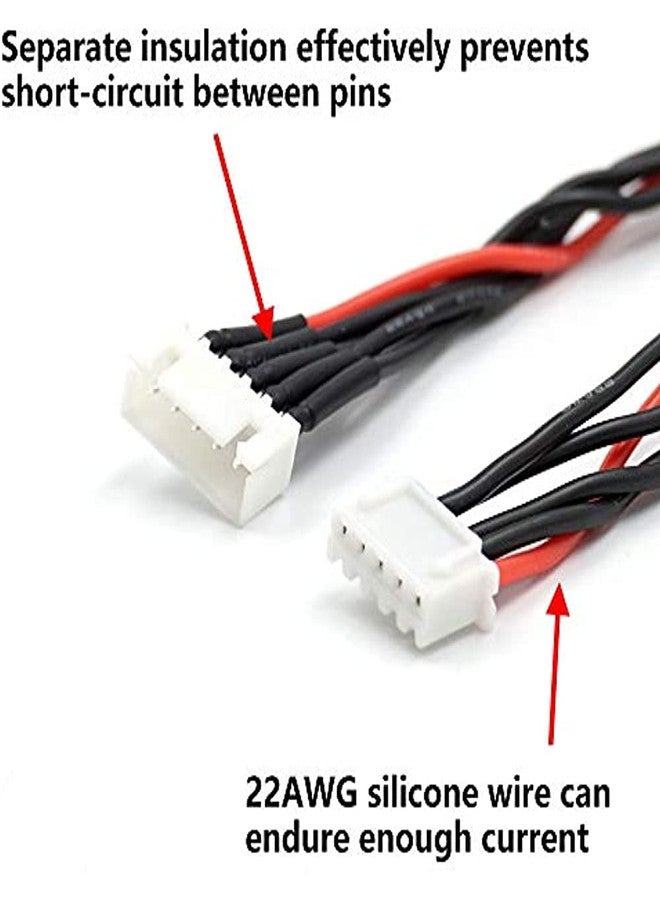 LinsyRC 10pcs 4S 5Pins Balance Extension Cable JST-XH Connector Male to Female Plug RC Lipo Adapter with 5.9inch 22AWG Silicone Wire (4S 5Pins) - Image 5